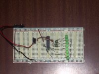 LED flasher on breadboard