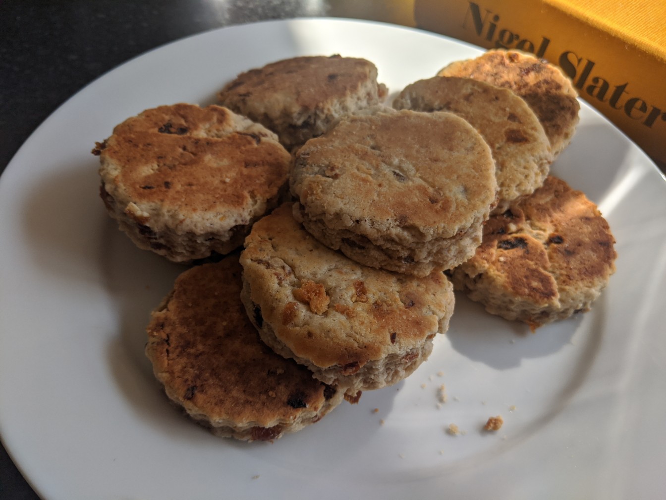 Girdle scones on a plate